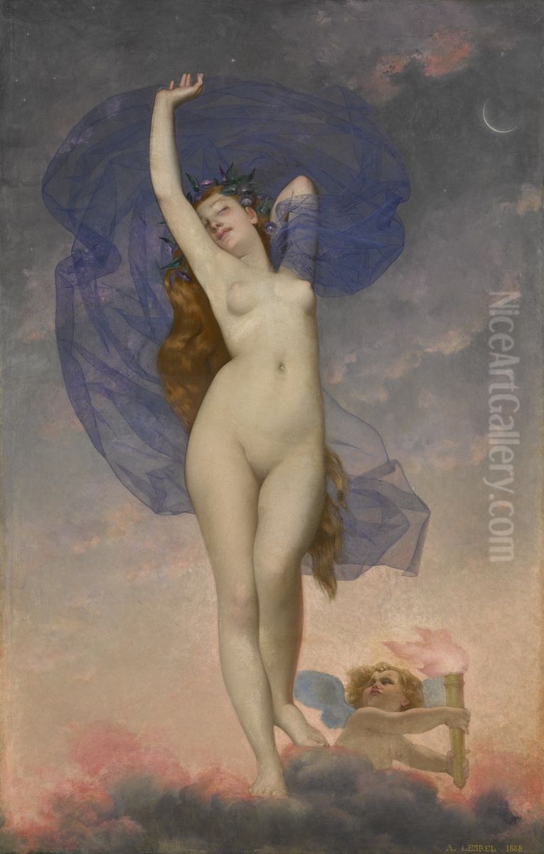 L'aurore Oil Painting by Adolphe Alexandre Lesrel