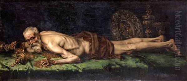 L'avare Oil Painting by Adolphe Alexandre Lesrel