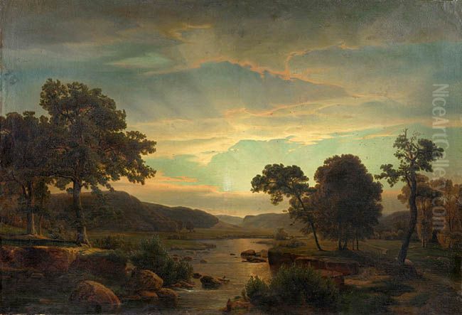 Romantische Landschaft Oil Painting by Karl Friedrich Lessing