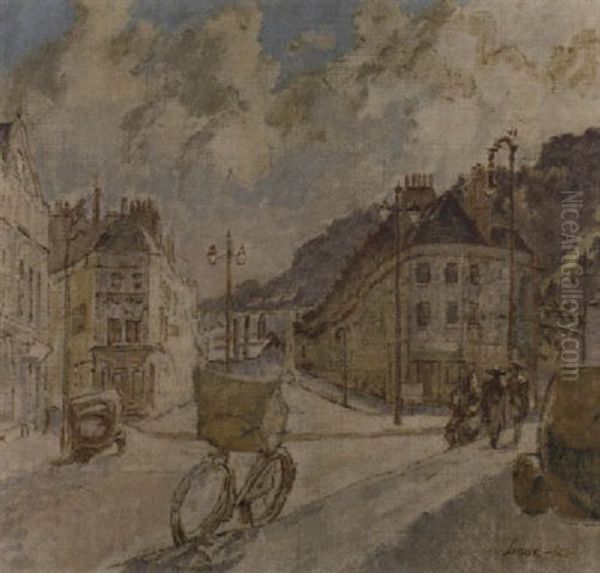 Street Scene Oil Painting by Therese Lessore