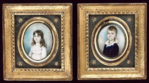 Portraits Of Children Of The Hardinge Family (4 Works) Oil Painting by Walter Stephens Lethbridge