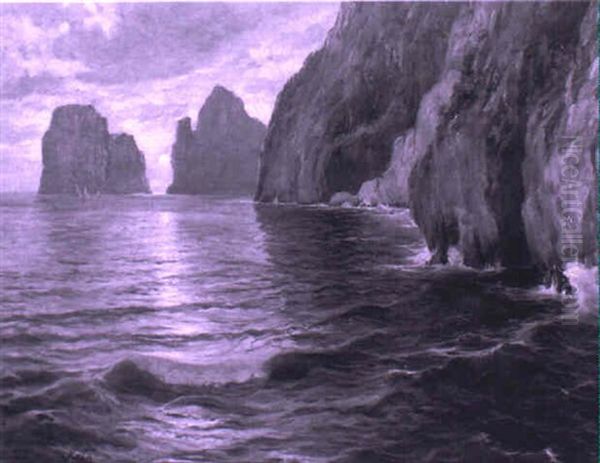 I Faraglioni A Capri Oil Painting by Antonino Leto