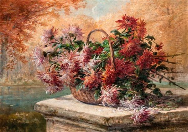 Viragcsendelet Kosarban Oil Painting by Louis Letsch