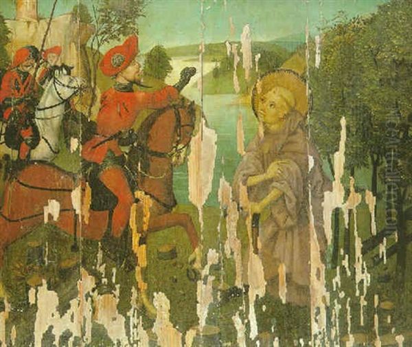 Cavaliers Rencontrant Un Saint Ermite (saint Gall?) Oil Painting by Hans the Younger Leu