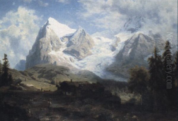 Blick Auf Eiger, Monch Und Jungfrau Oil Painting by August Wilhelm Leu