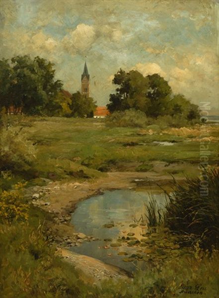 View Of Munich Oil Painting by Oskar Leu
