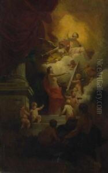 Allegorie Der Malkunst Oil Painting by Eduard (Julius Friedrich) Bendemann