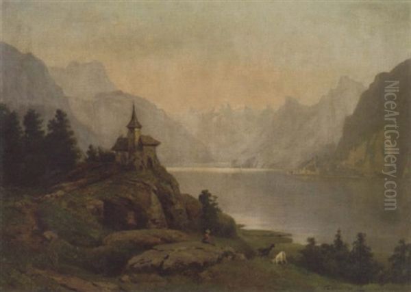 Tellskapelle Am Vierwaldstattersee Oil Painting by Theodore Levigne