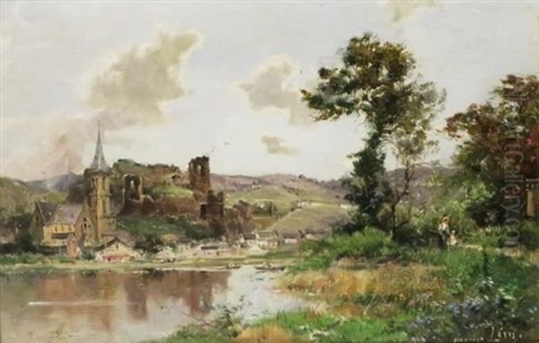 Le Chateau De Laroche, Belgique Oil Painting by Maurice Levis