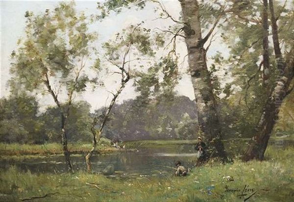 Flusslandschaft Bei Mortefontaine Oil Painting by Maurice Levis