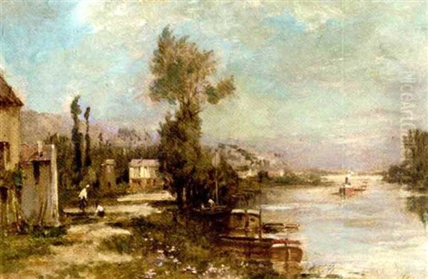 La Seine En Amont D'herblay Oil Painting by Maurice Levis