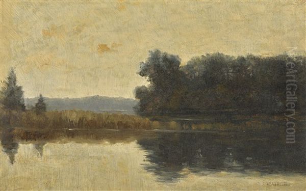 Evening By The Lake Oil Painting by Isaak Ilyich Levitan