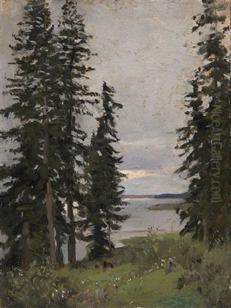 Forest By The Lake Oil Painting by Isaak Ilyich Levitan