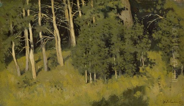 Wooded Glade Oil Painting by Isaak Ilyich Levitan