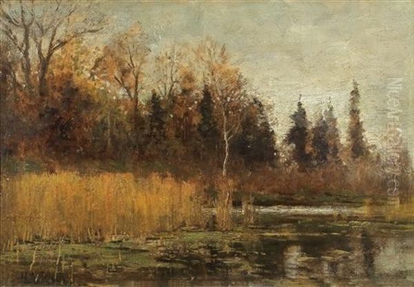 River Landscape Oil Painting by Isaak Ilyich Levitan