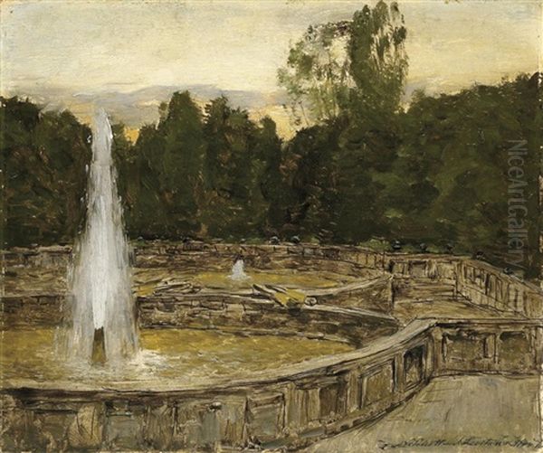 Eine Parkanlage Mit Fontanen (study) Oil Painting by Isaak Ilyich Levitan