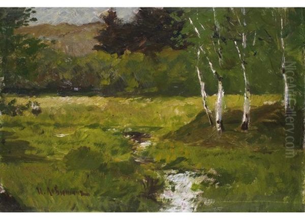 Fruhlingslandschaft Mit Birken Oil Painting by Isaak Ilyich Levitan