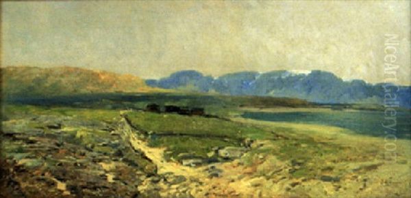 Landskapsutsikt, I Bakgrunden Bergsmassiv Oil Painting by Isaak Ilyich Levitan