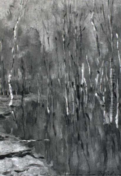 Study For Spring Floodtide Oil Painting by Isaak Ilyich Levitan