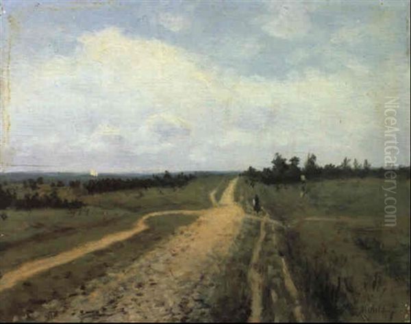 Study For The Painting, The Road To Vladimir (vladimirka) Oil Painting by Isaak Ilyich Levitan
