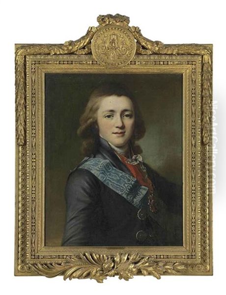 Portrait Of The Grand Duke Alexander Pavlovich (1777-1825) Oil Painting by Dimitri Gregoriovitc Levitsky