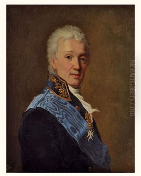 Portrait Du Comte Stroganoff (?) Oil Painting by Dimitri Gregoriovitc Levitsky
