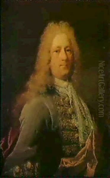 Portrait D'homme En Habit D'apparat Oil Painting by Robert Levrac-Tournieres