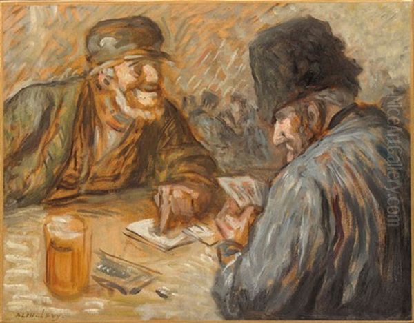 Les Joueurs Oil Painting by Alphonse Levy