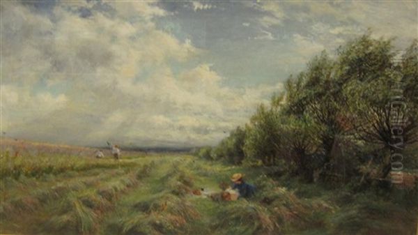 Harvest-time Oil Painting by Charles James Lewis