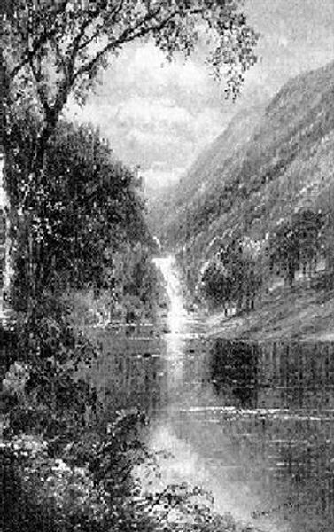Waterfall Oil Painting by Edmund Darch Lewis