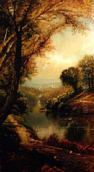 Autumn On The River Oil Painting by Edmund Darch Lewis