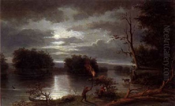 Indianer Am Mississippi Oil Painting by Henry Lewis