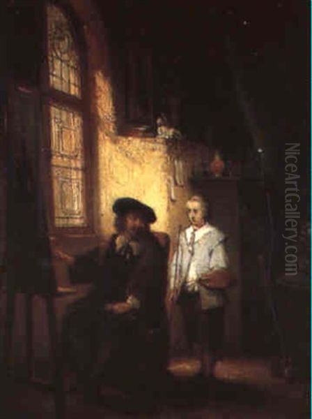 L'atelier Du Peintre Oil Painting by Hans Christian Ley