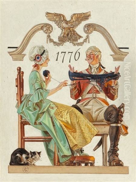 1776 Oil Painting by Joseph Christian Leyendecker
