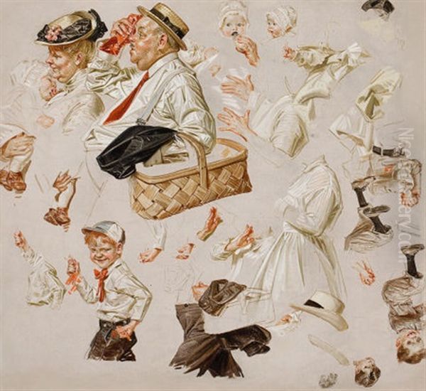 Study For The Saturday Evening Post Cover, July 3, 1915 Oil Painting by Joseph Christian Leyendecker