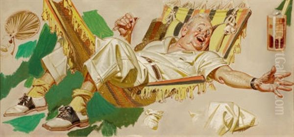 Man In Hammock (study) Oil Painting by Joseph Christian Leyendecker