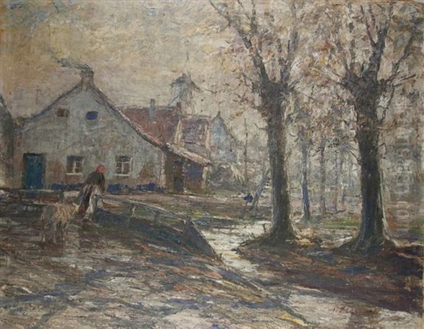 Mittag Am Niederrhein Oil Painting by Piet Leysing