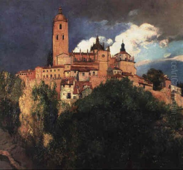La Catedral De Segovia Oil Painting by Carlos Lezcano Fernandez