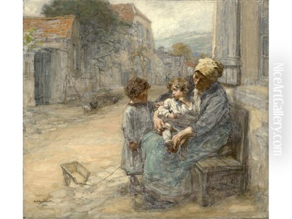 The Sisters Oil Painting by Leon Augustin L'Hermitte