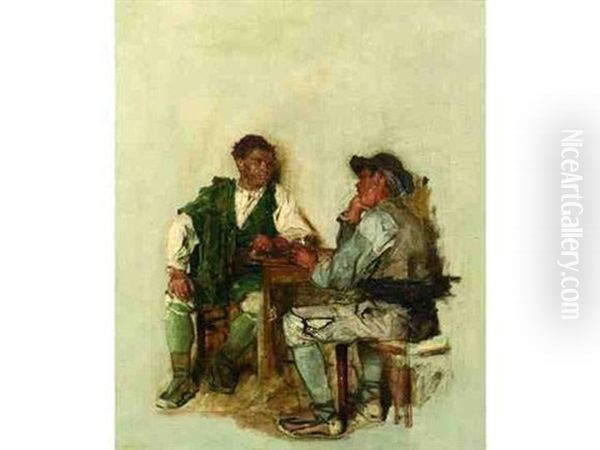 Les Contrebandiers Espagnols Oil Painting by Leon Augustin L'Hermitte