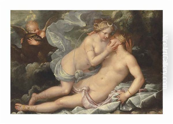 Jupiter In The Guise Of Diana And The Nymph Callisto Oil Painting by Pietro Liberi