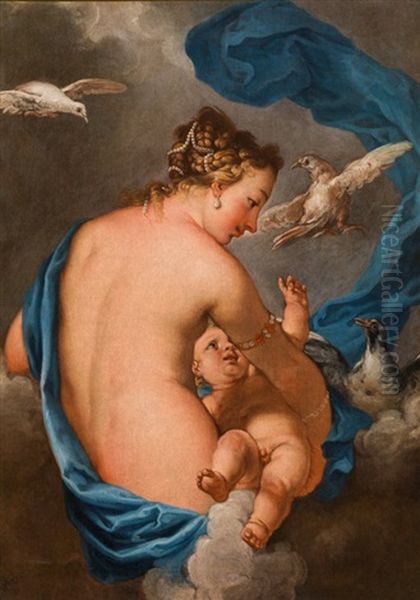 Venus Und Amor Oil Painting by Pietro Liberi