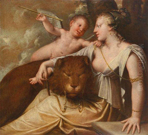 Allegory Of Fortitude And Temperance Oil Painting by Pietro Liberi