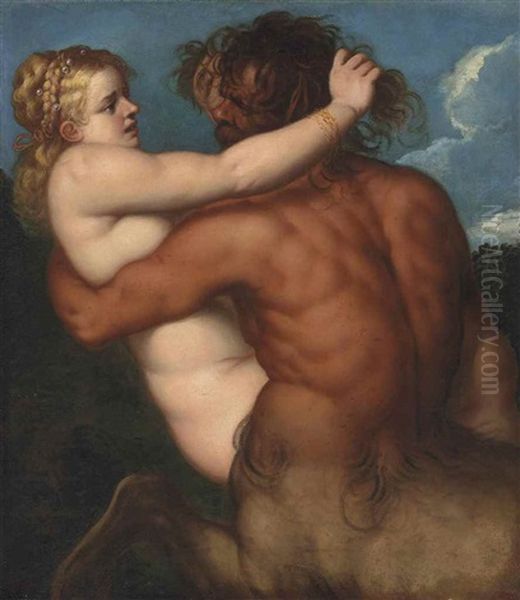 The Abduction Of Deianira Oil Painting by Pietro Liberi