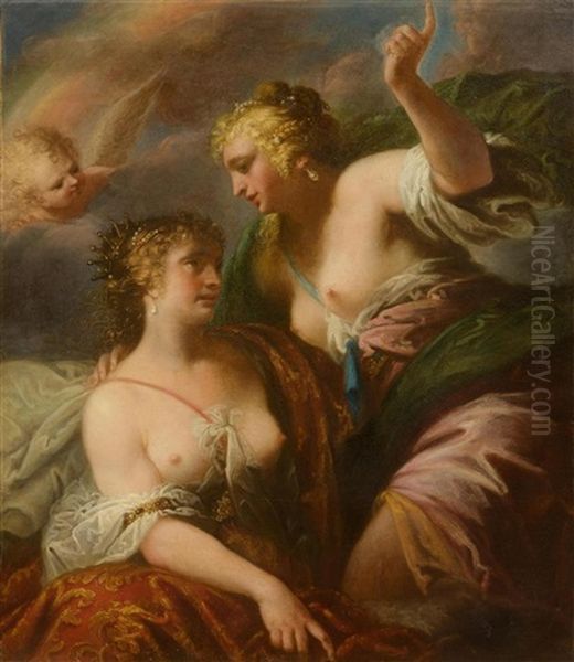 Mythological Scene, Possibly Diana And Juno Oil Painting by Pietro Liberi