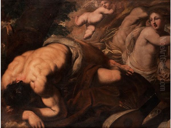 Allegorie Uber Den Gewaltsamen Sturz Der Kunste Oil Painting by Pietro Liberi