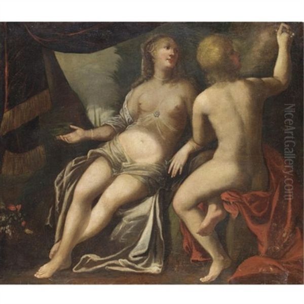 Angelica E Medoro Oil Painting by Pietro Liberi