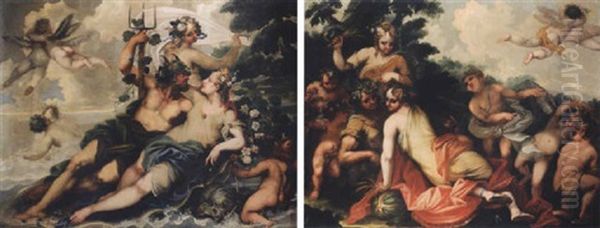 Allegoria Dell'inverno (nettuno E Anfitrite) Oil Painting by Pietro Liberi