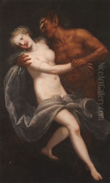 Satiro E Ninfa Oil Painting by Pietro Liberi