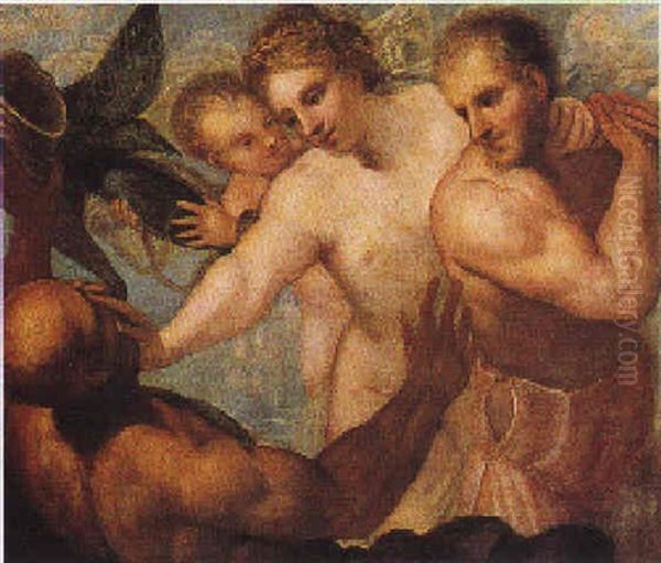 Venere, Marte E Vulcano Oil Painting by Pietro Liberi